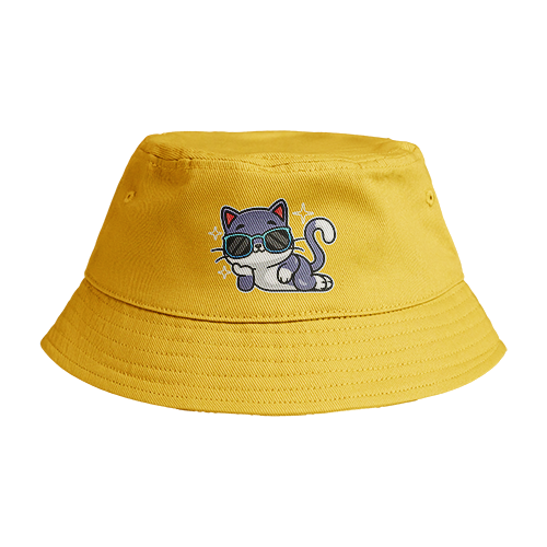 Reversible Bucket Hat: Cat Pose