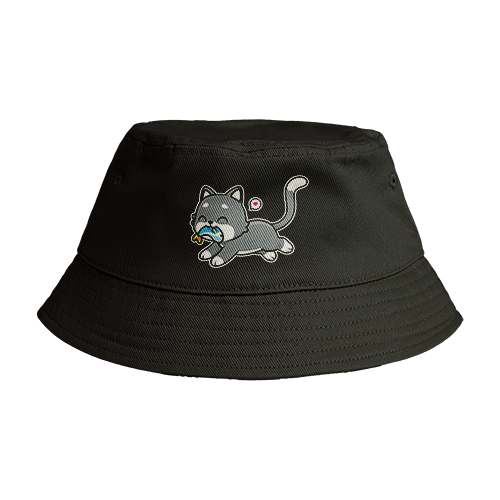 Reversible Bucket Hat: Cat Running