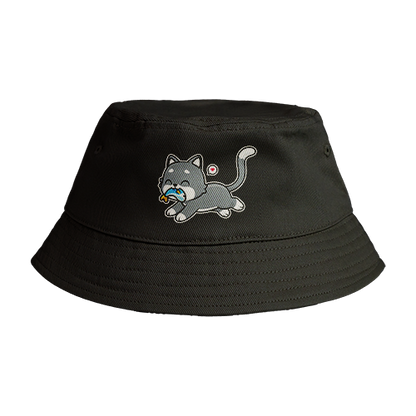 Reversible Bucket Hat: Cat Running