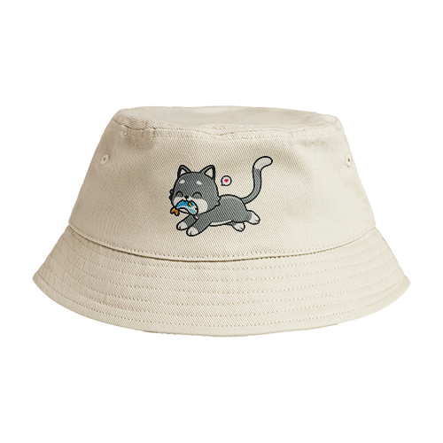 Reversible Bucket Hat: Cat Running