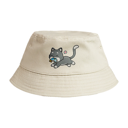Reversible Bucket Hat: Cat Running