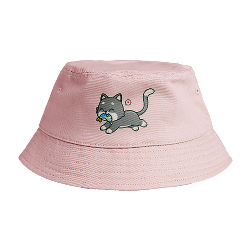 Reversible Bucket Hat: Cat Running