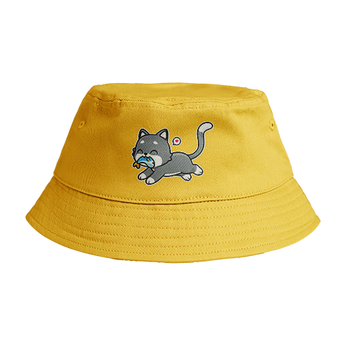 Reversible Bucket Hat: Cat Running