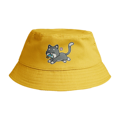 Reversible Bucket Hat: Cat Running