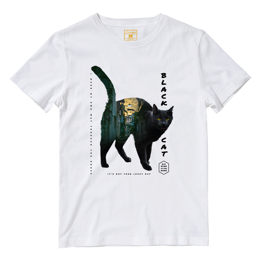 Cotton Shirt: Cat Scenery