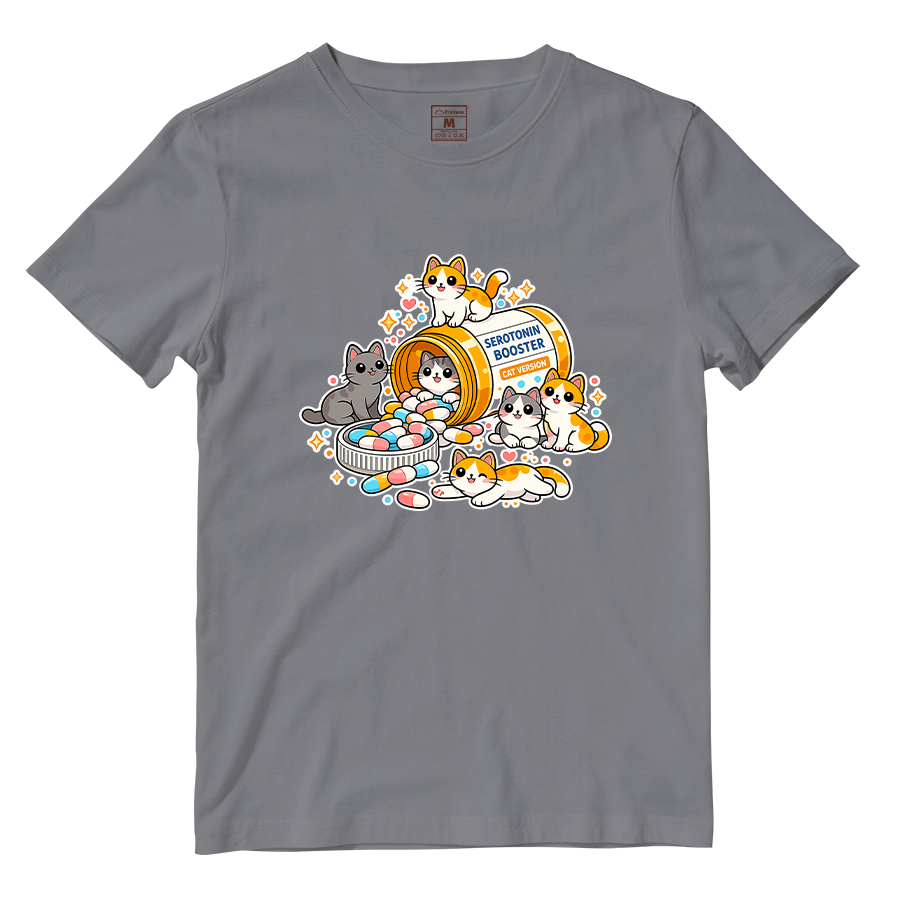 Cotton Shirt: Cat Serotonin