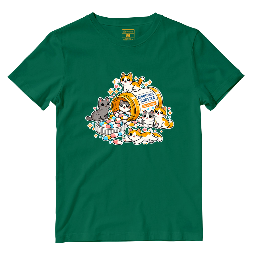 Cotton Shirt: Cat Serotonin
