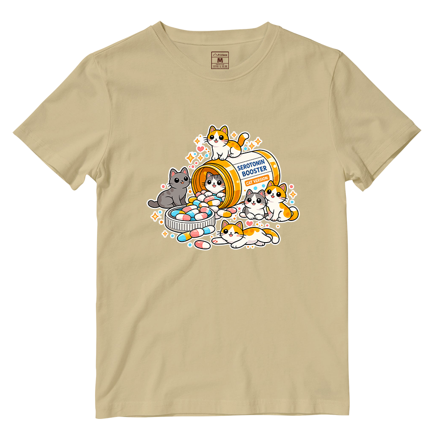 Cotton Shirt: Cat Serotonin