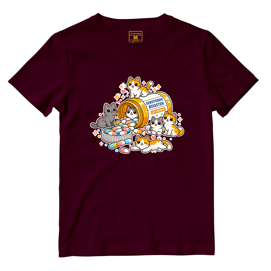 Cotton Shirt: Cat Serotonin