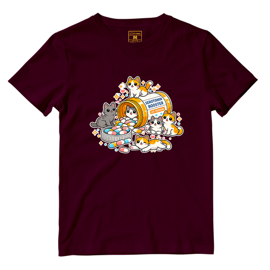 Cotton Shirt: Cat Serotonin