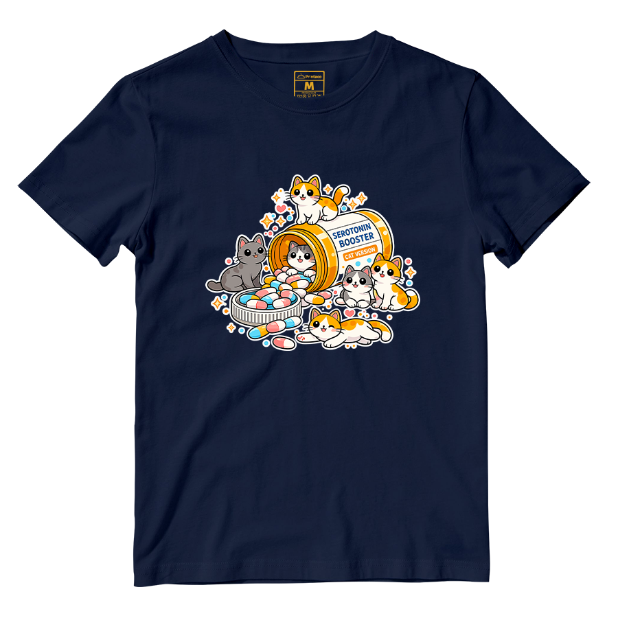Cotton Shirt: Cat Serotonin