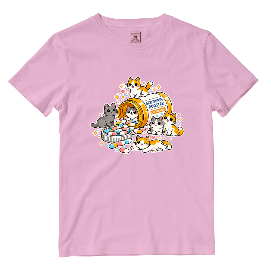 Cotton Shirt: Cat Serotonin