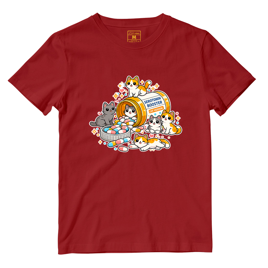 Cotton Shirt: Cat Serotonin