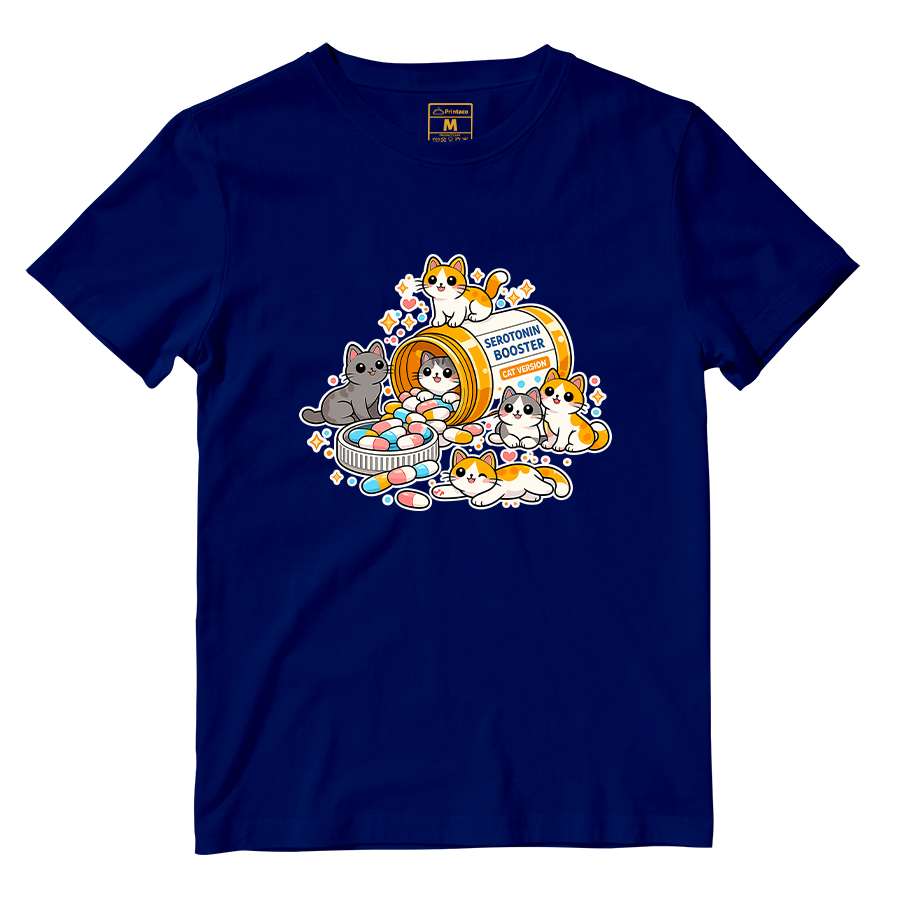 Cotton Shirt: Cat Serotonin