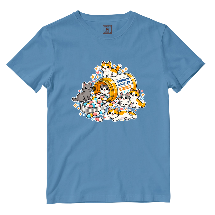 Cotton Shirt: Cat Serotonin