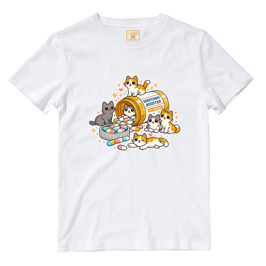 Cotton Shirt: Cat Serotonin