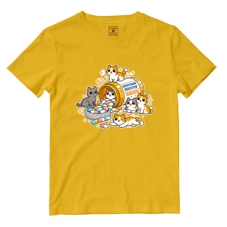 Cotton Shirt: Cat Serotonin
