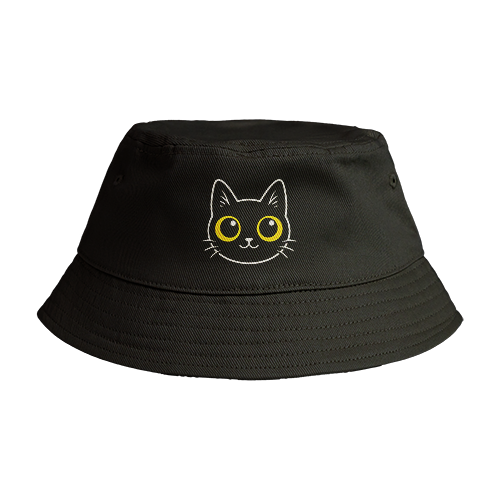 Reversible Bucket Hat: Cat Staring