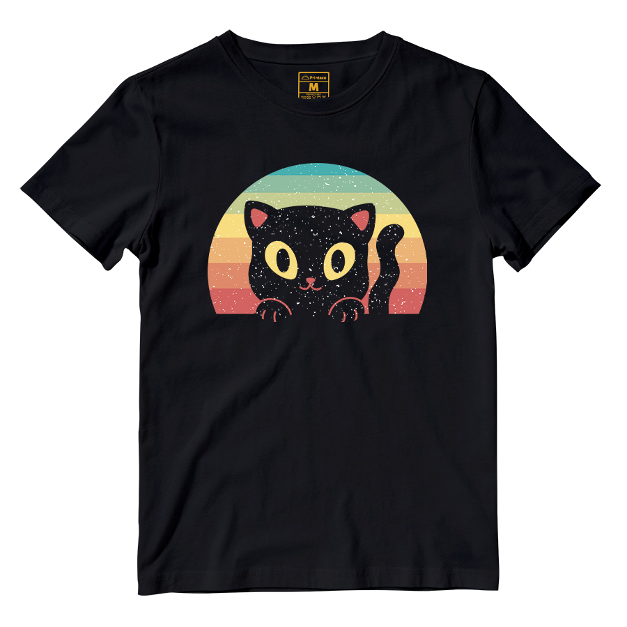 Cotton Shirt: Cat Sunset