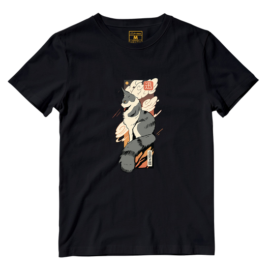 Cotton Shirt: Cat Sunset Japan