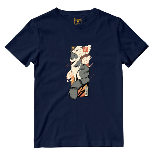 Cotton Shirt: Cat Sunset Japan