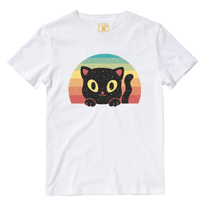 Cotton Shirt: Cat Sunset