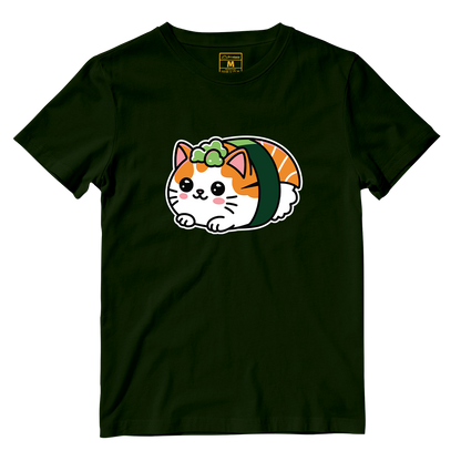 Cotton Shirt: Cat Sushi