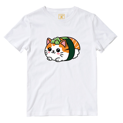 Cotton Shirt: Cat Sushi
