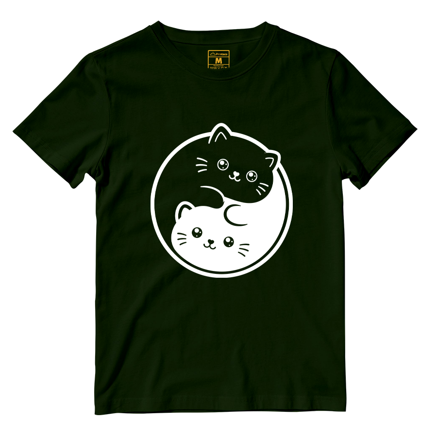 Cotton Shirt: Cat Yin Yang
