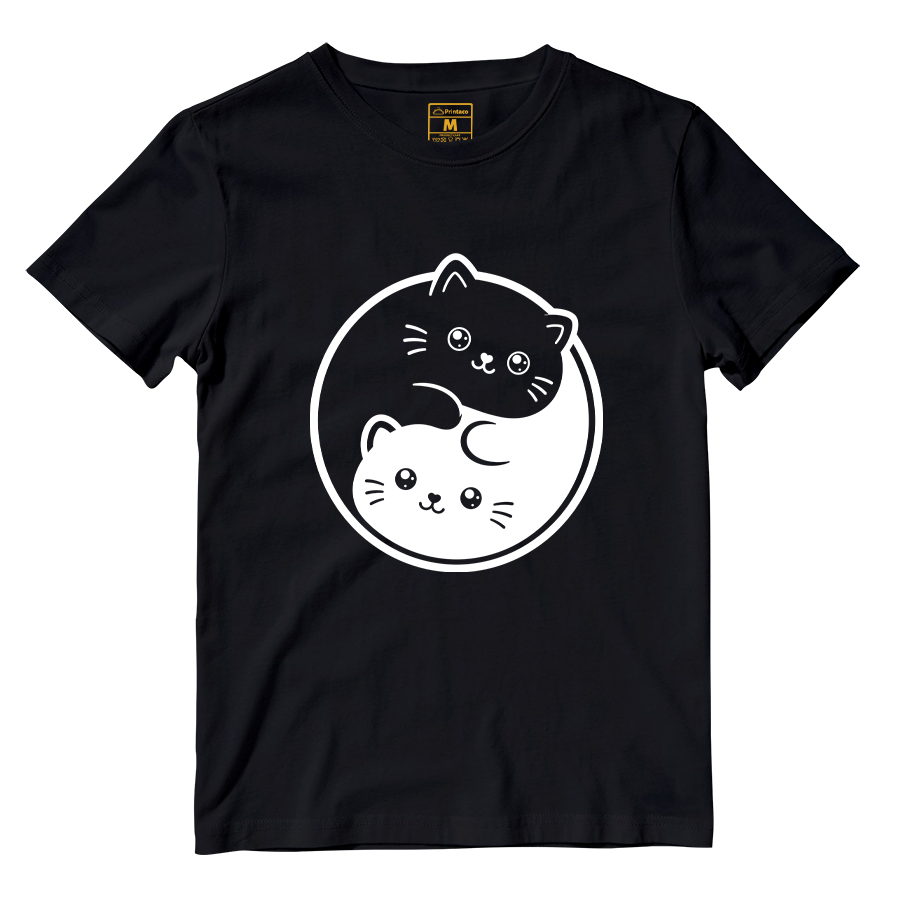 Cotton Shirt: Cat Yin Yang