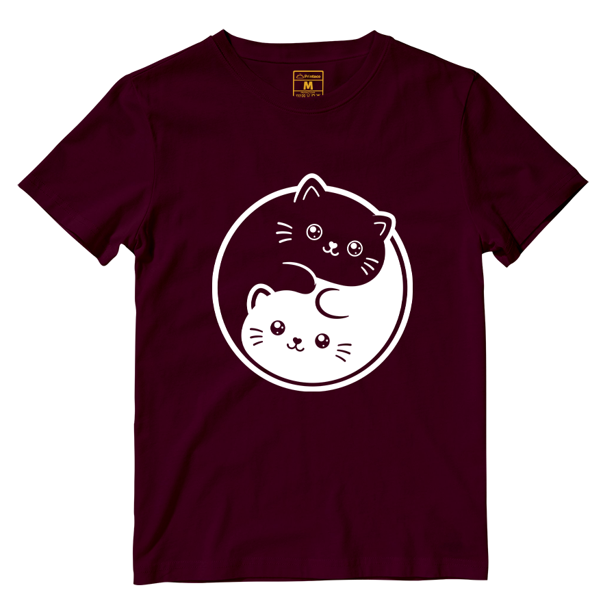 Cotton Shirt: Cat Yin Yang