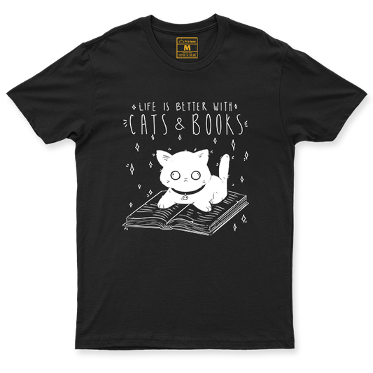 C. Spandex Shirt: Cat & Books