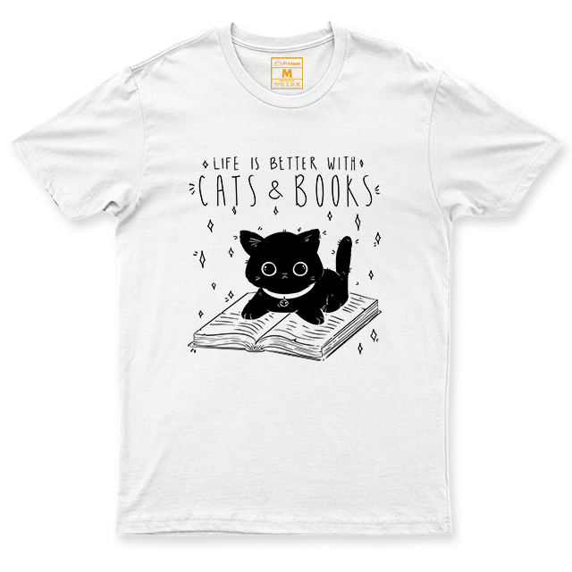 C. Spandex Shirt: Cat & Books