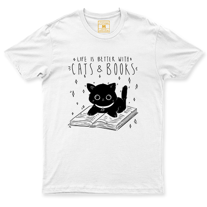 C. Spandex Shirt: Cat & Books