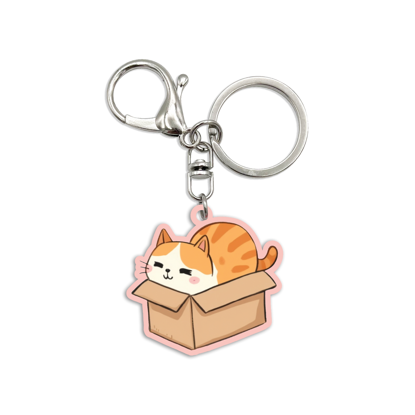 Acrylic Bag Charm: Cat In a Box