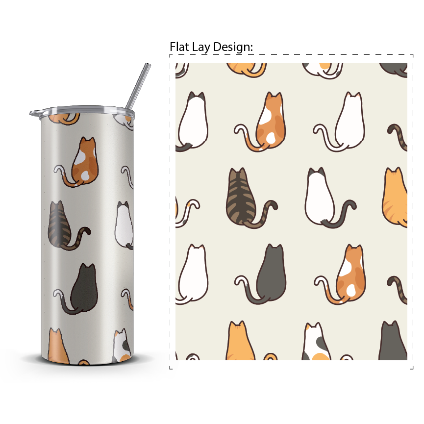 20oz. Slim Tumbler: Cat Tails