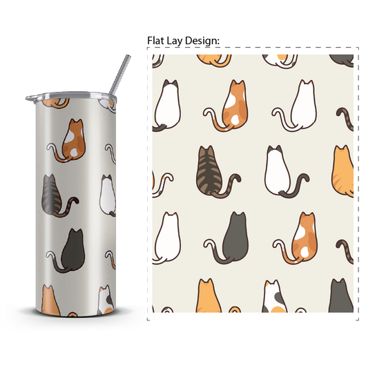 20oz. Slim Tumbler: Cat Tails
