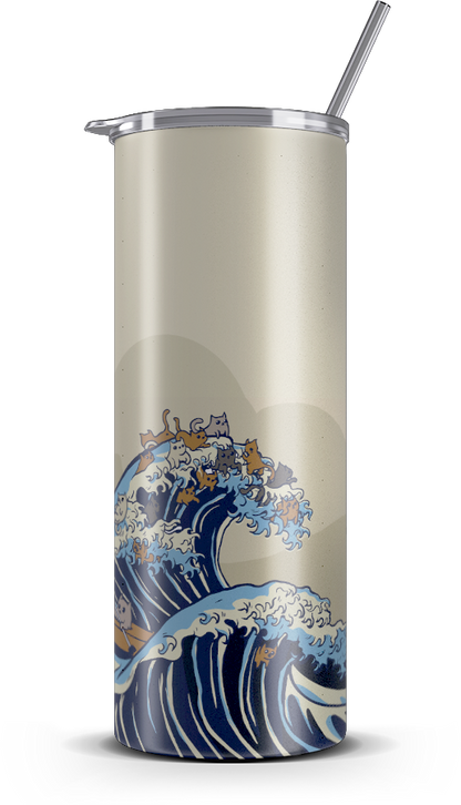 20oz. Slim Tumbler: The Cat Wave