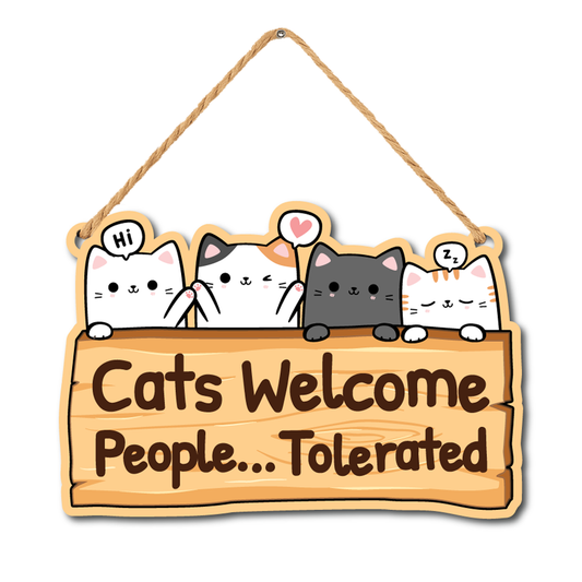 Door Sign: Cats Welcome