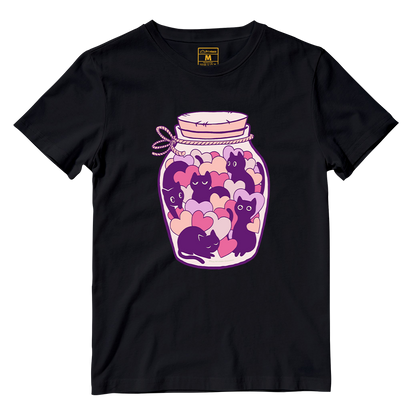 Cotton Shirt: Cats and Hearts Jar