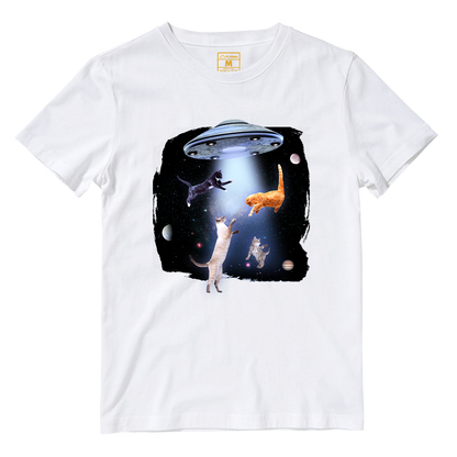 Cotton Shirt: Cats in Space