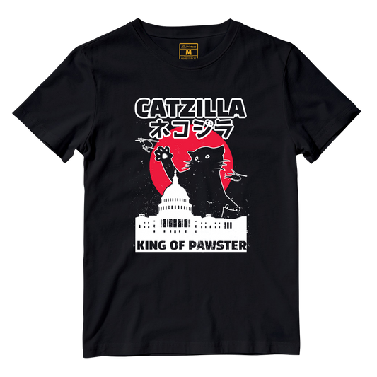 Cotton Shirt: Catzilla Pawster