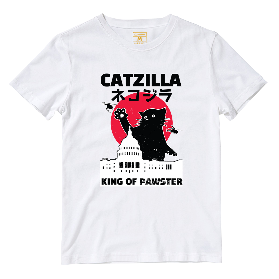 Cotton Shirt: Catzilla Pawster