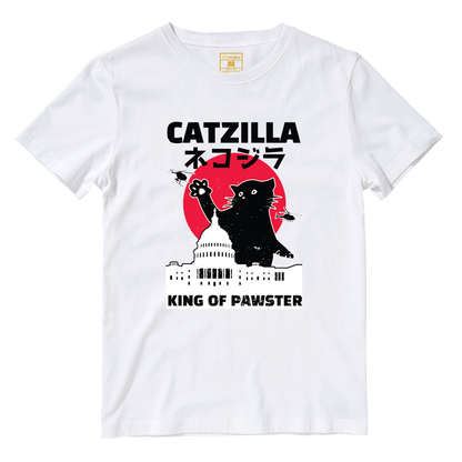 Cotton Shirt: Catzilla Pawster