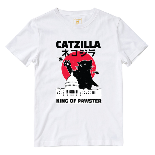 Cotton Shirt: Catzilla Pawster