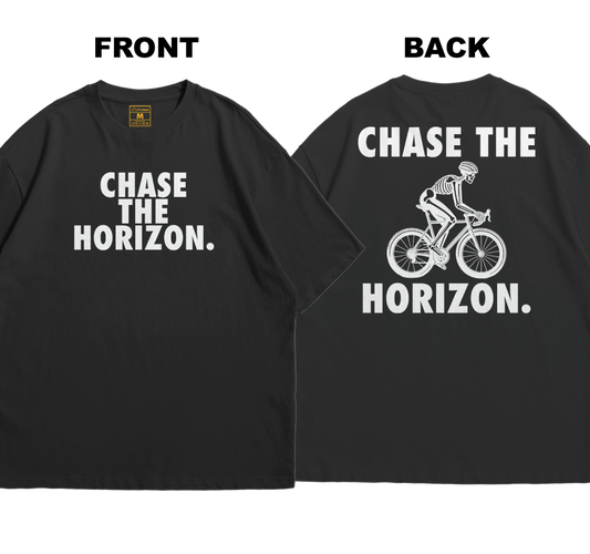 Oversized Cotton Shirt: Chase The Horizon (Front and Back)