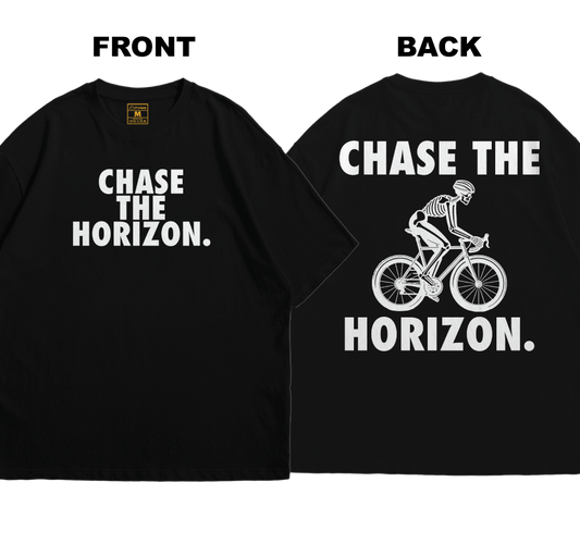 Oversized Premium Cotton Shirt: Chase The Horizon (Front and Back)