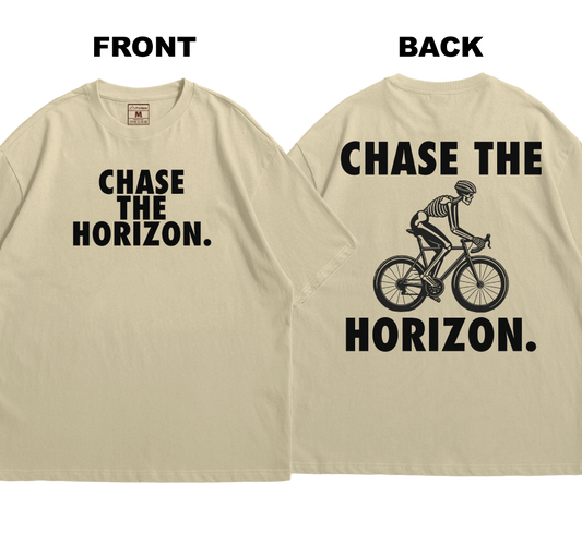 Oversized Premium Cotton Shirt: Chase The Horizon (Front and Back)