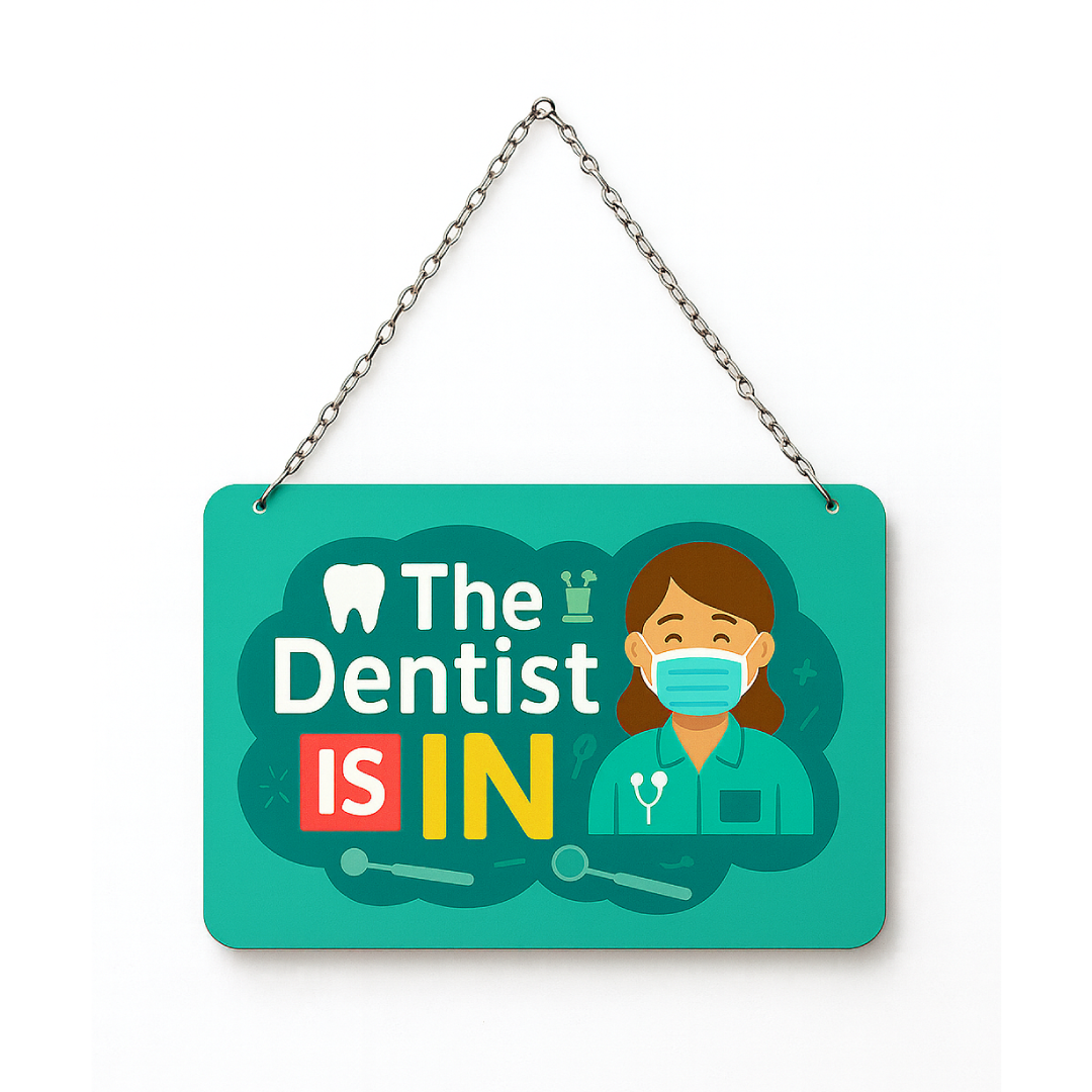 Door Sign: Dentist Female Green