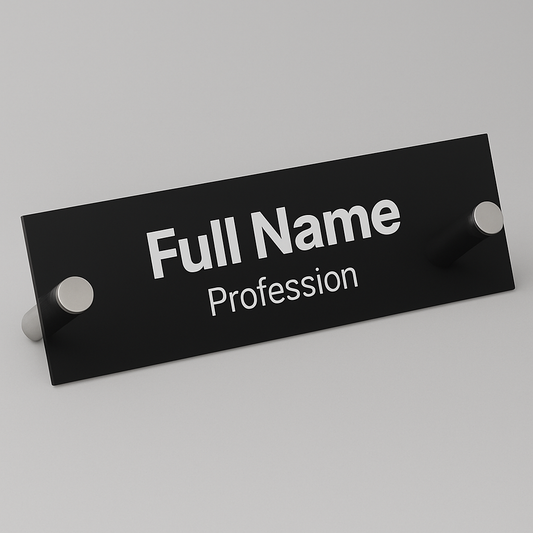 Desk Name Plate: Basic Standoff